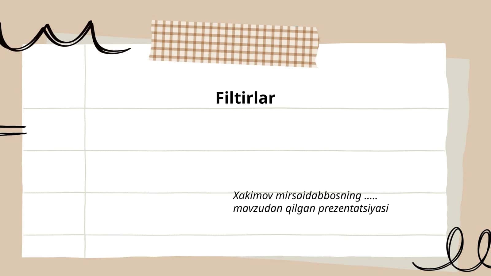 Filtrlar 1
