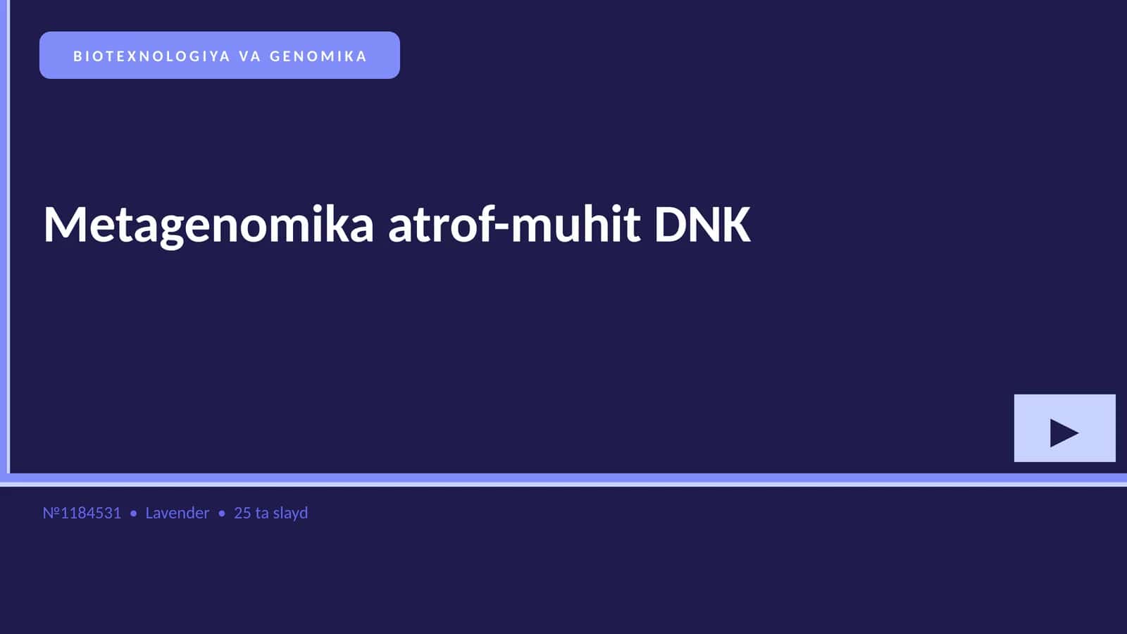 BIOTEXNOLOGIYA VA GENOMIKA 1