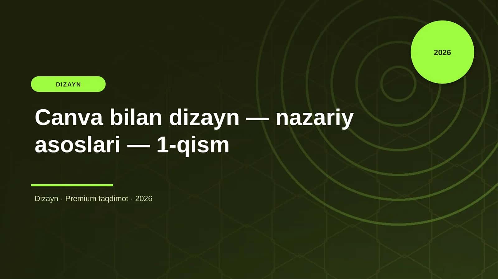 Canva bilan dizayn — nazariy asoslari — 1-qism 1
