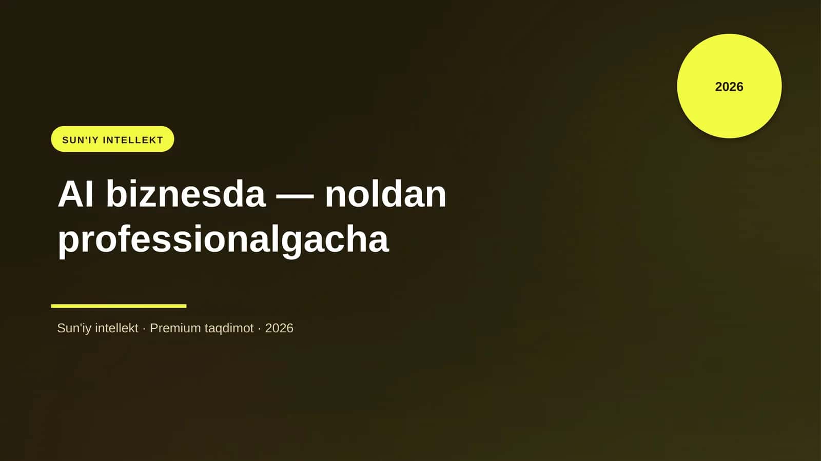 AI biznesda — noldan professionalgacha 1