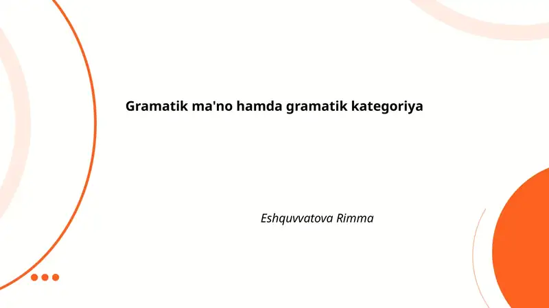 Semantik tahlil 1