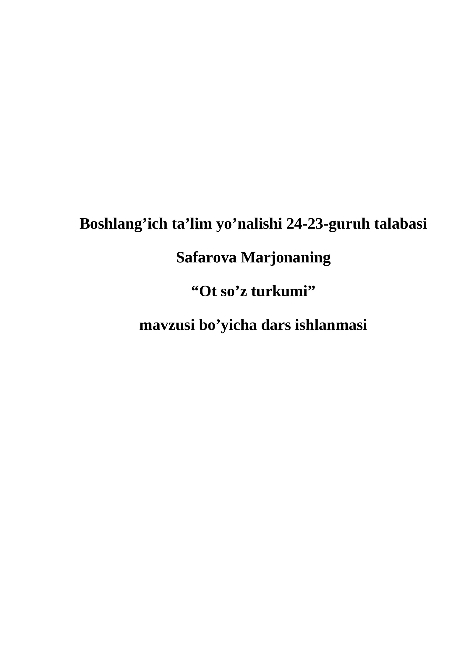 Ot so‘z turkumi 1