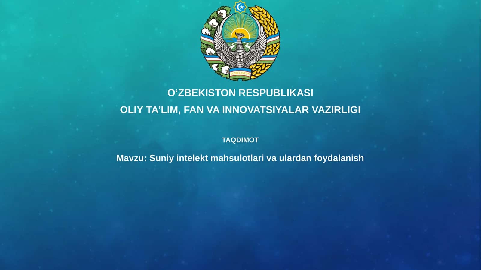 Suniy intellekt mahsulotlari va ulardan foydalanish 1