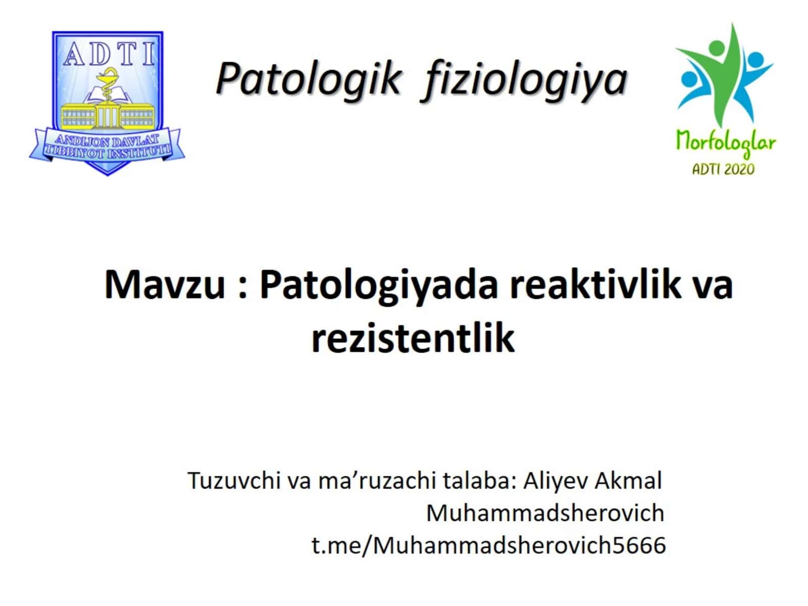 Patologik reaktivlik 1