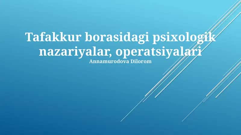 Fikrlashning axborotni qayta ishlash nazariyasi 1