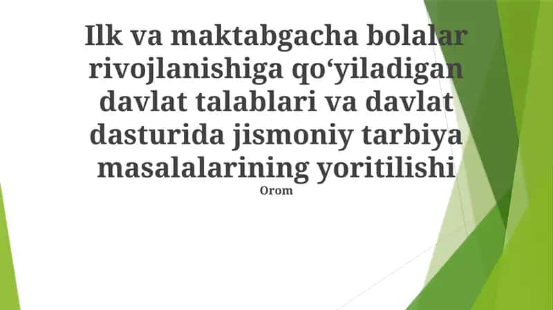 Maktabgacha yoshdagi bolalar uchun jismoniy tarbiya resurslari 1