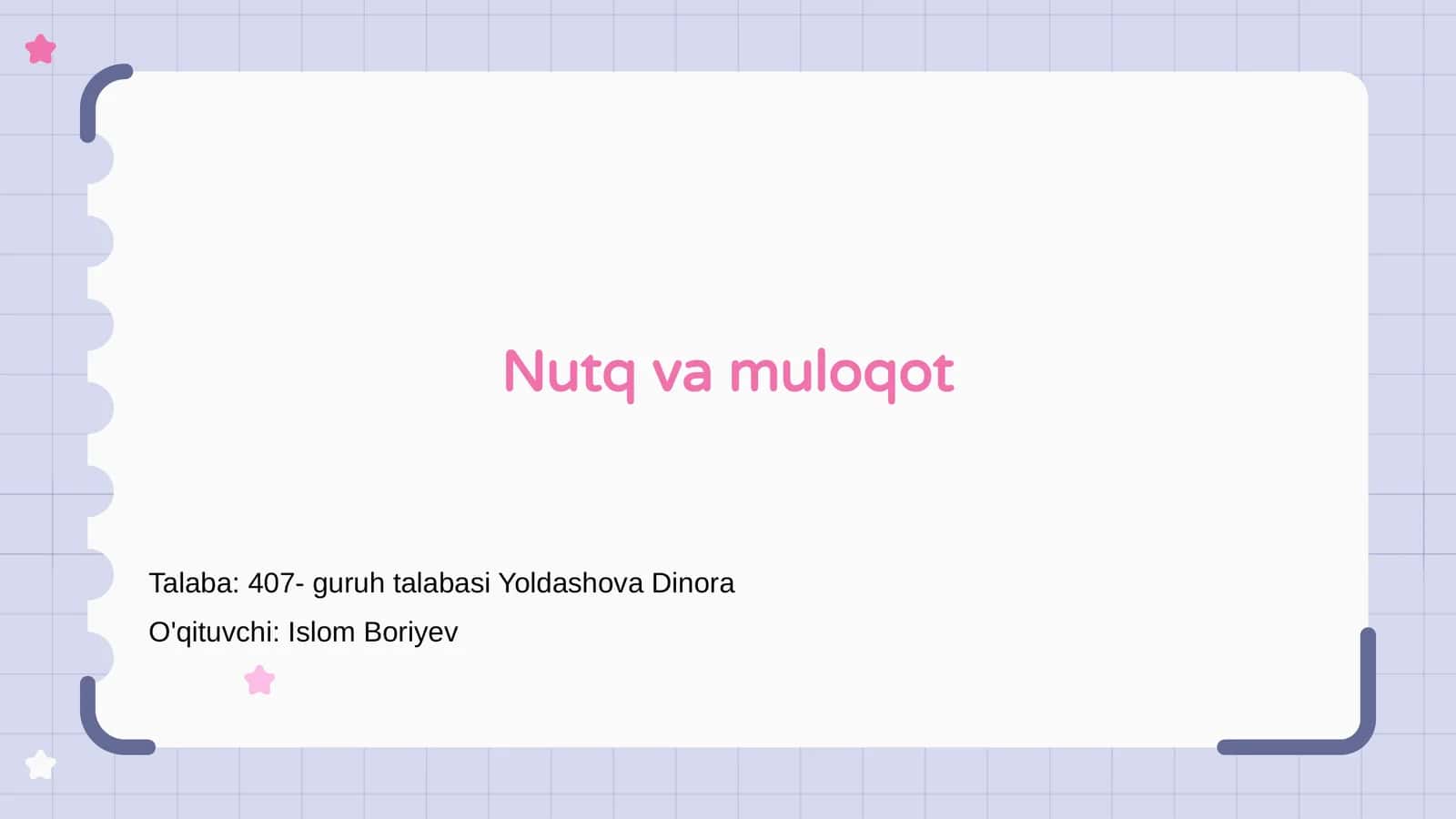 Nutq va muloqot 1