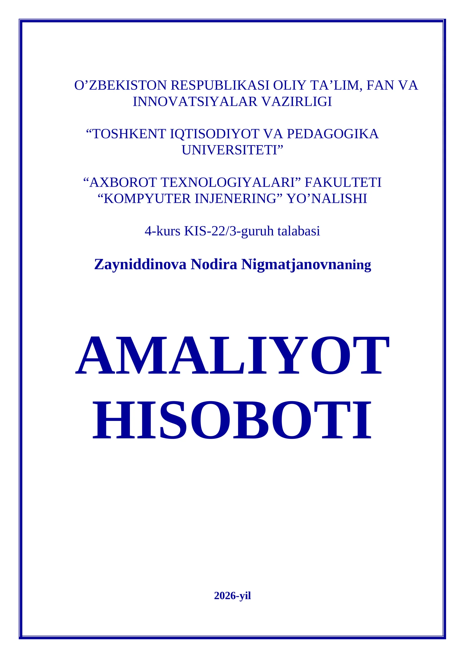 AMALIYOT HISOBOTI 1