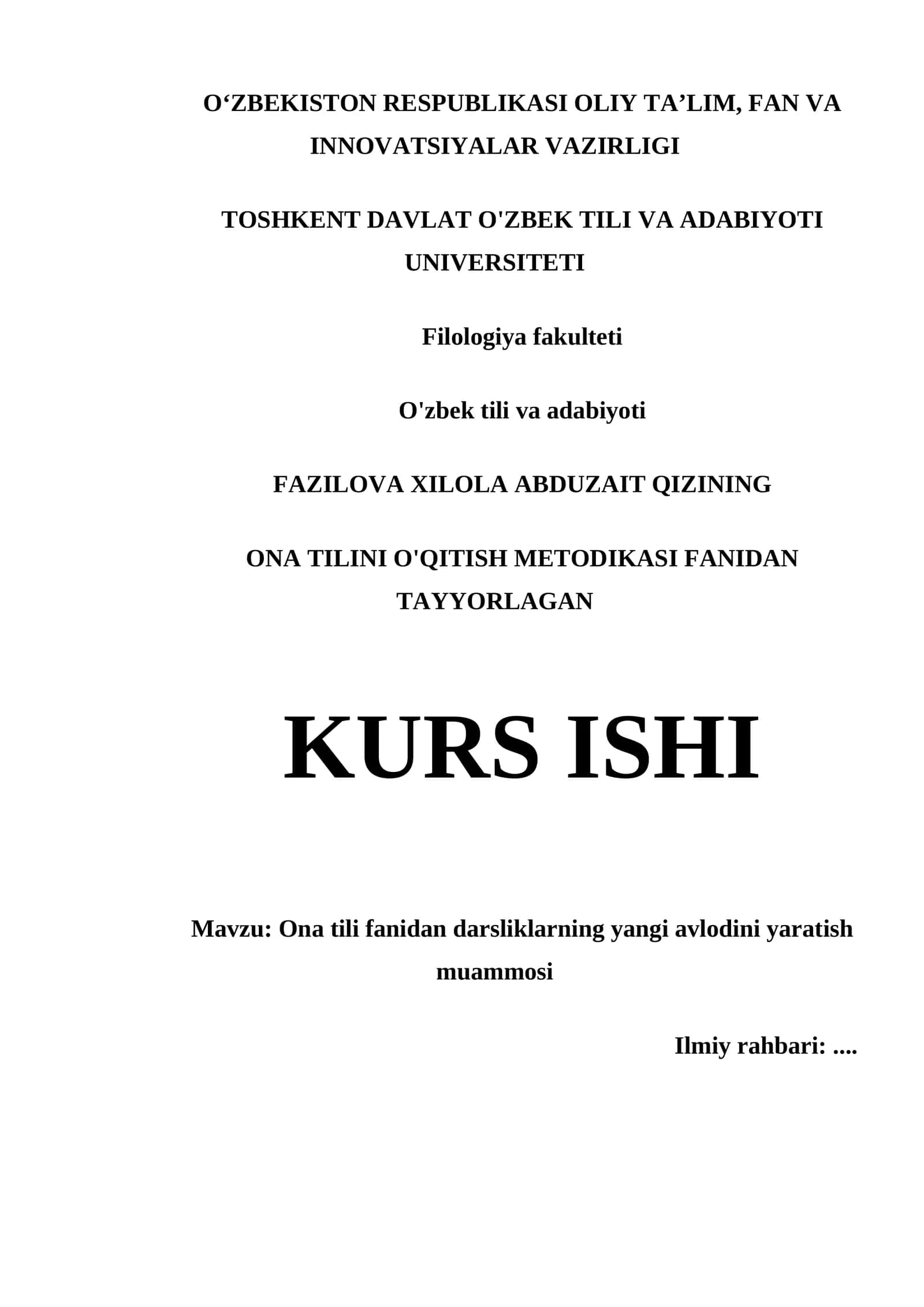 Ona Tili Fanidan Darsliklarning Yangi Avlodini Yaratish Muammosi 1