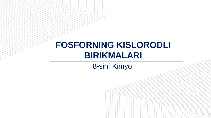 FOSFORNING KISLORODLI BIRIKMALARI 1