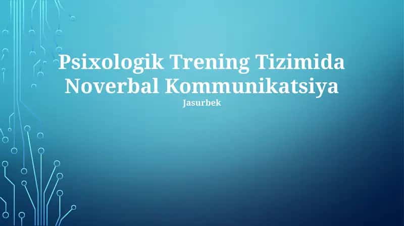 Psixologik Trening Tizimida Noverbal Kommunikatsiya 1