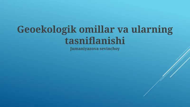 Gidroklimatik omillar klassifikatsiyasi 1
