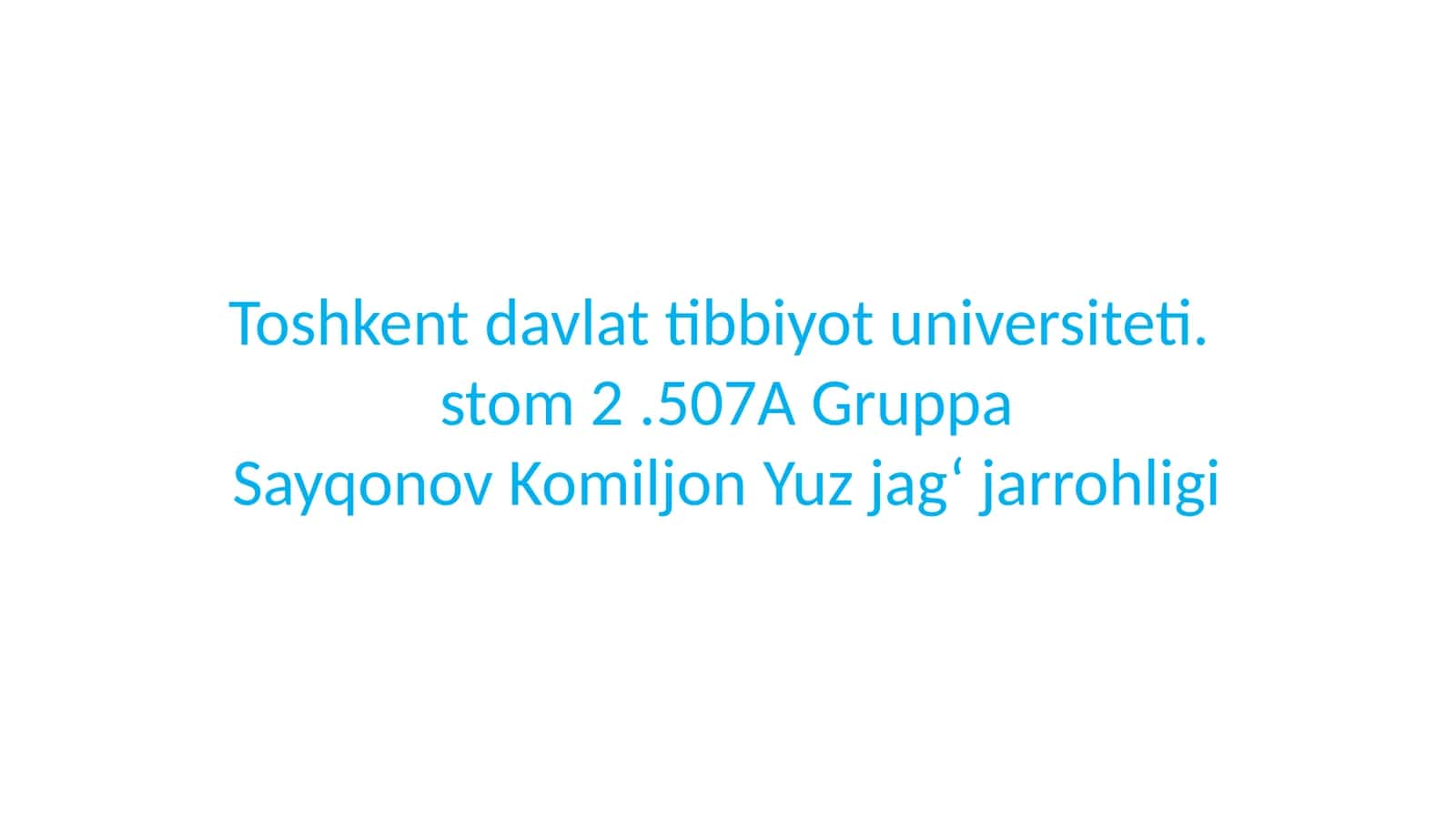 Yuz jag‘ jarrohligi 1