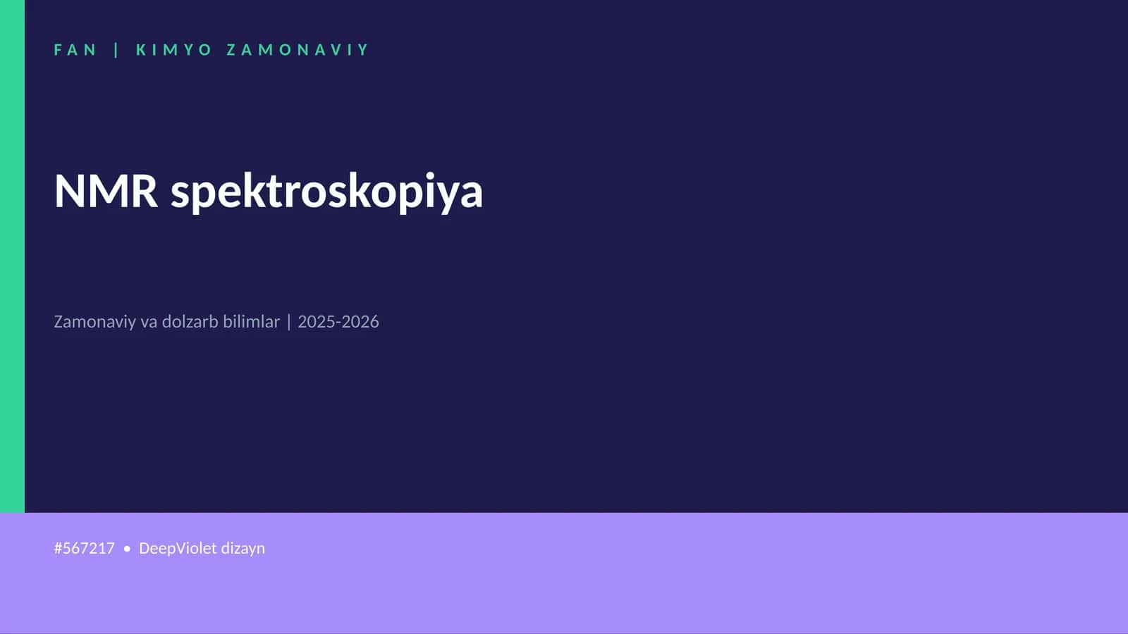 NMR spektroskopiya 1