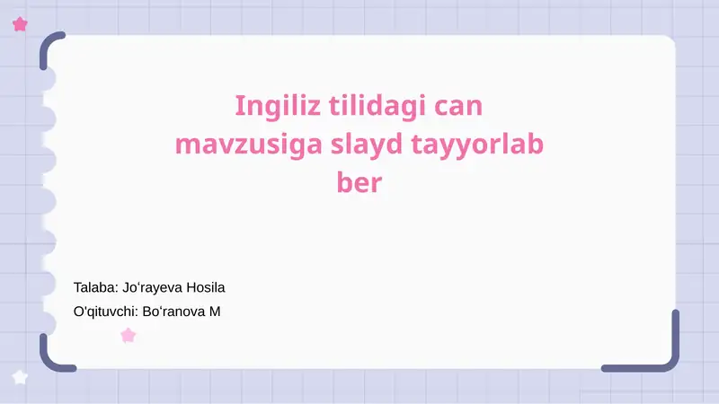 Can mavzusiga slayd 1