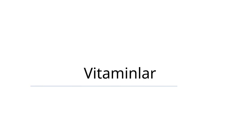Vitaminlar