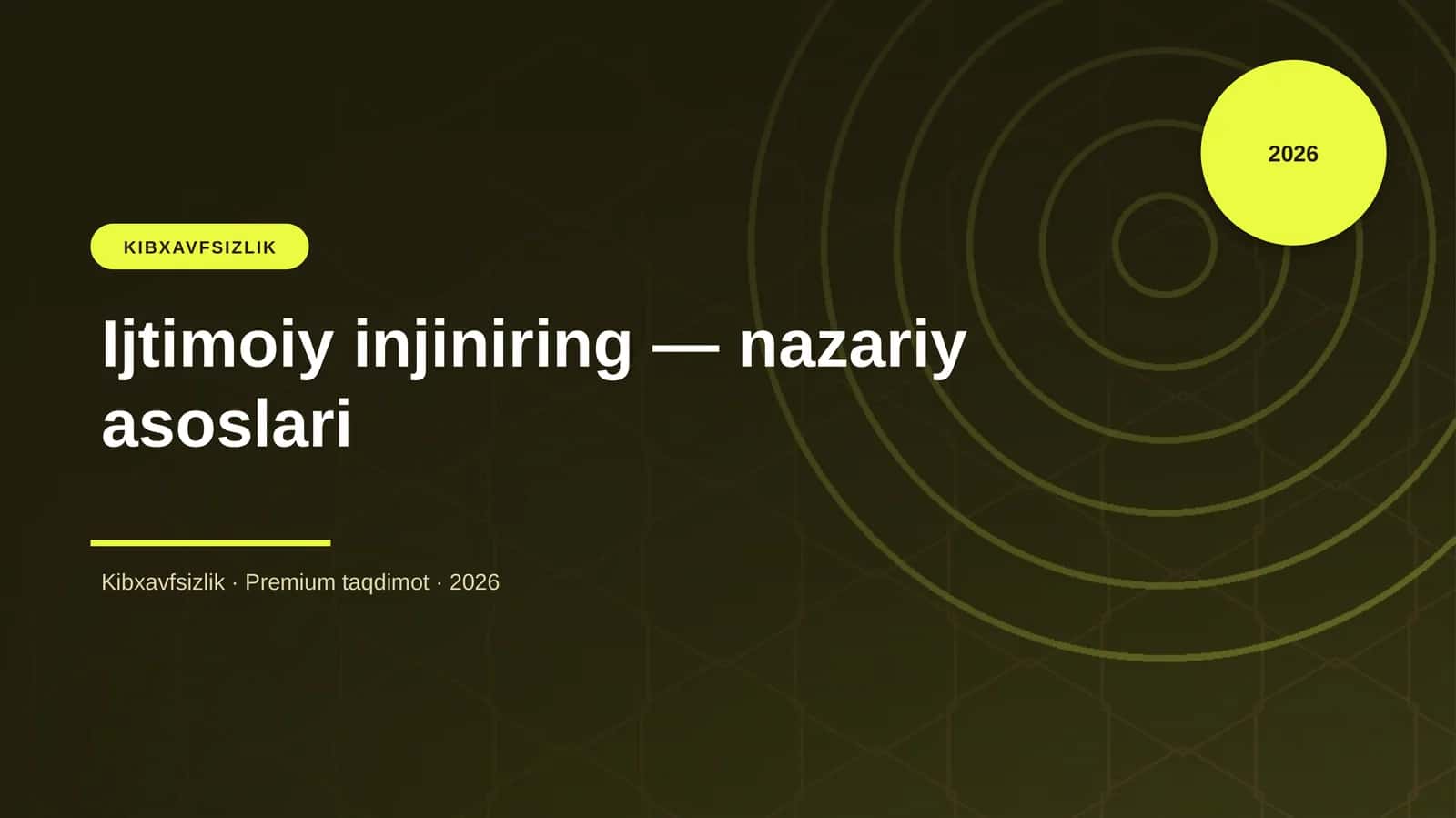 Ijtimoiy injiniring — nazariy asoslari 1