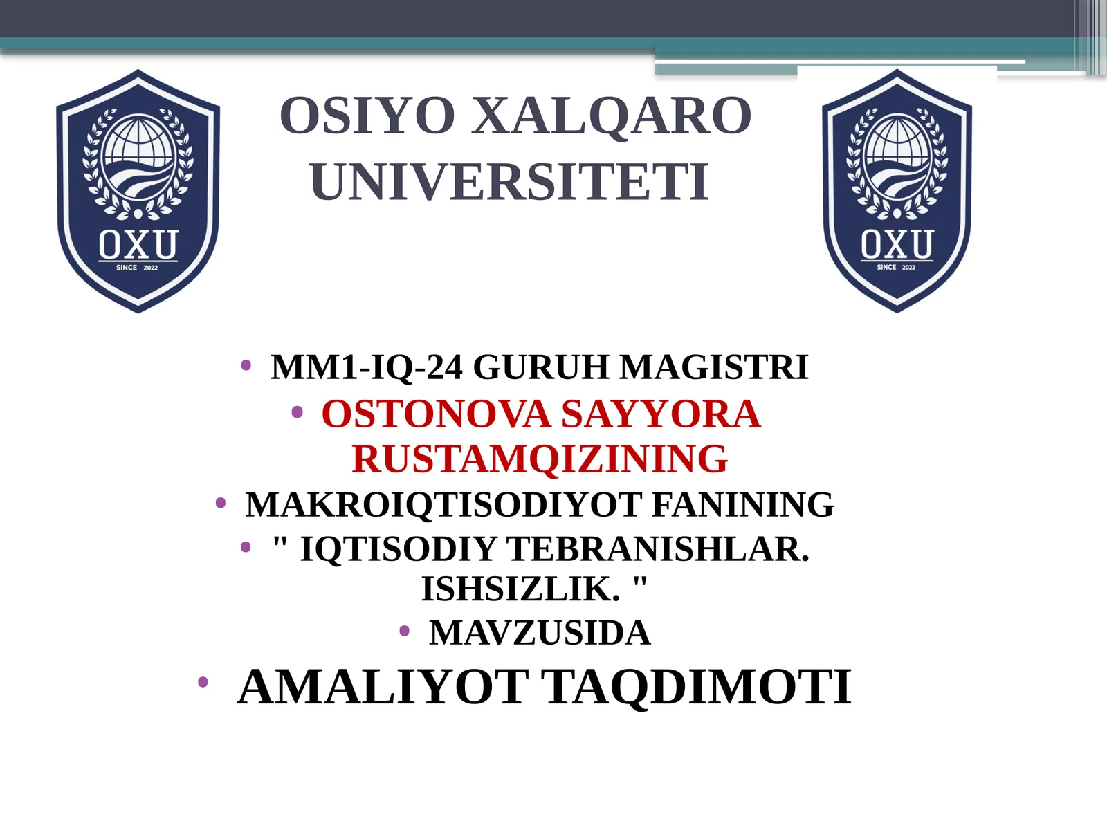 IQTISODIY TEBRANISHLAR. ISHSIZLIK 1