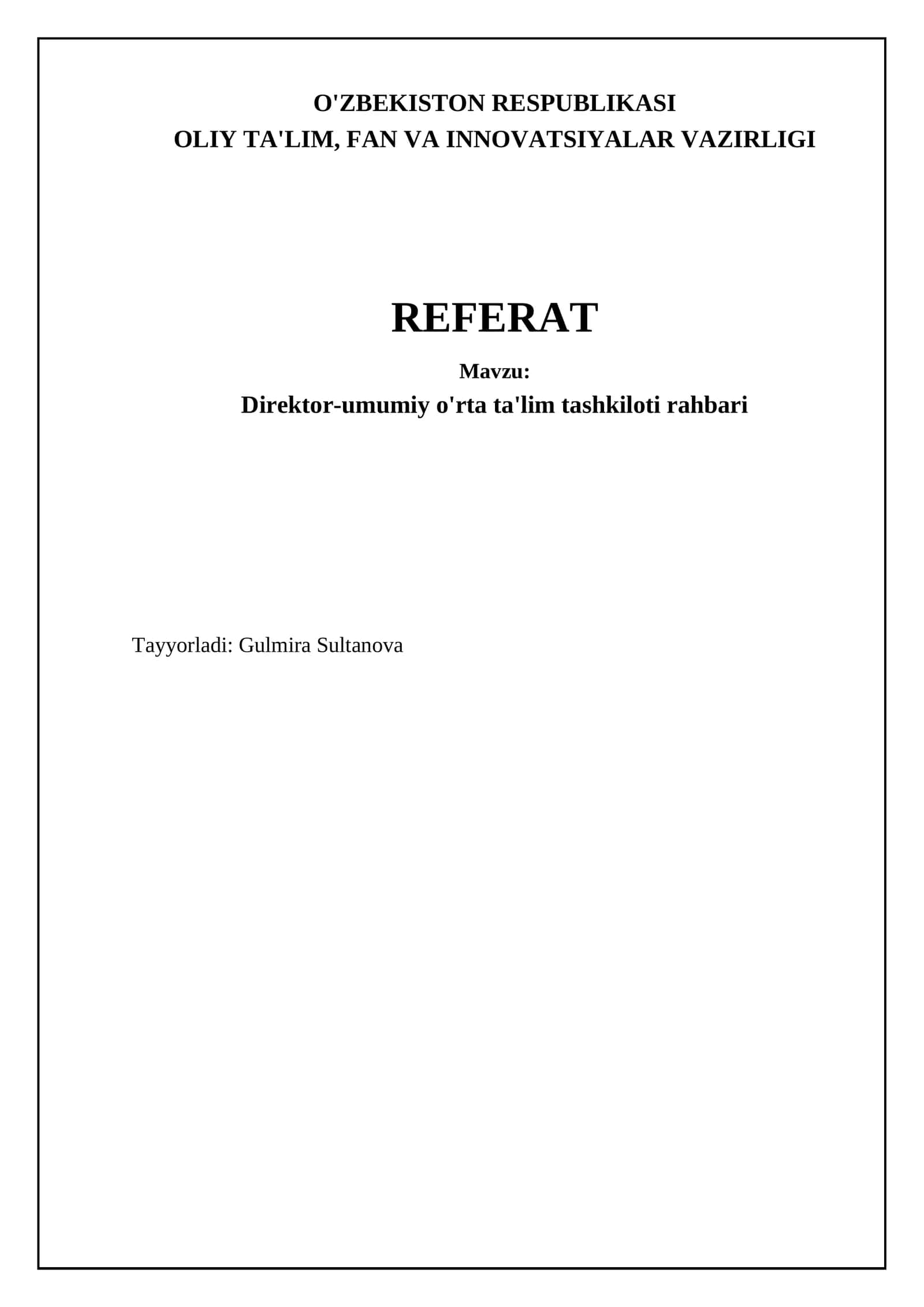 Direktor-umumiy o'rta ta'lim tashkiloti rahbari 1