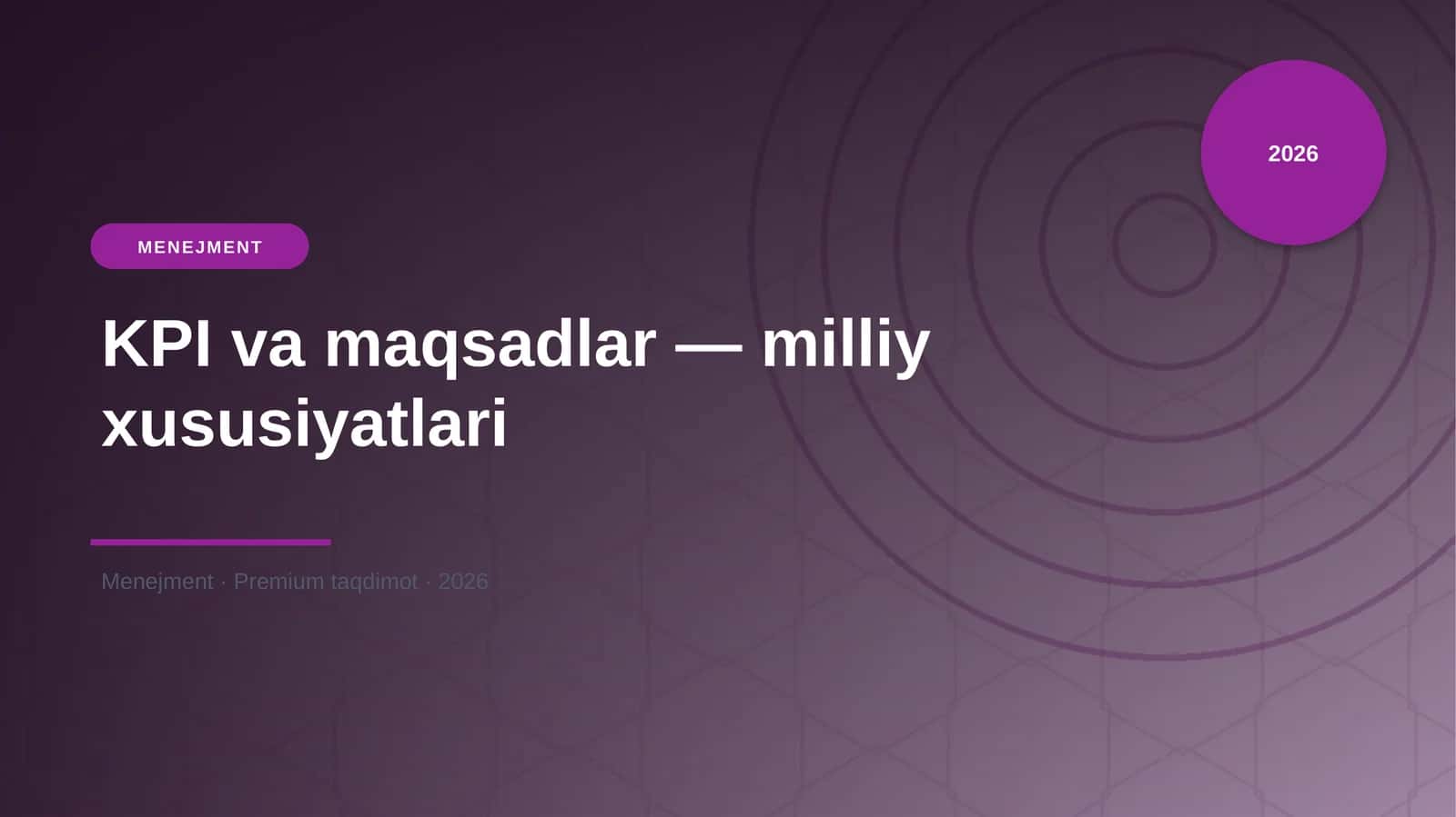 KPI va maqsadlar — milliy xususiyatlari 1