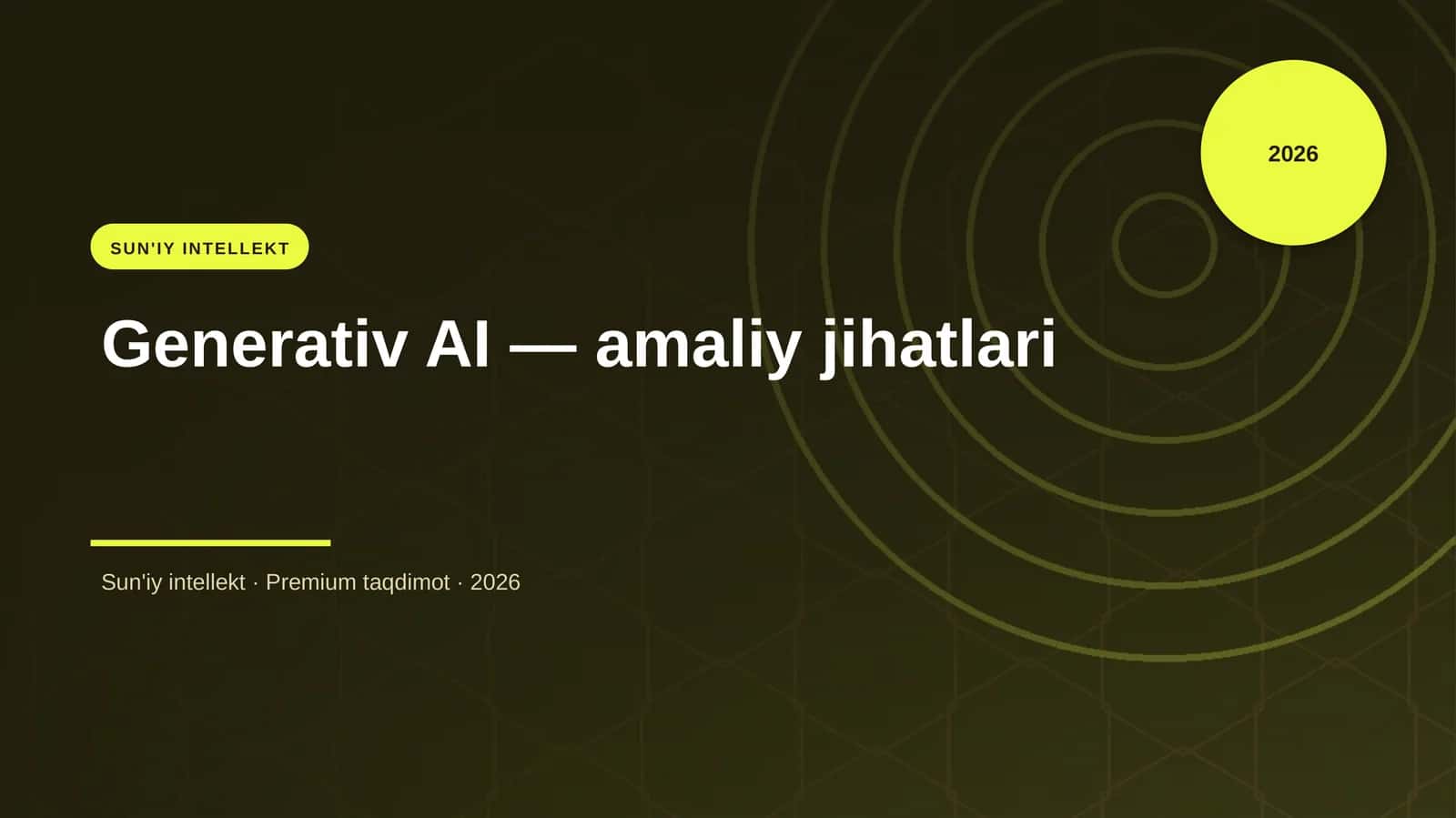 Generativ AI — amaliy jihatlari 1