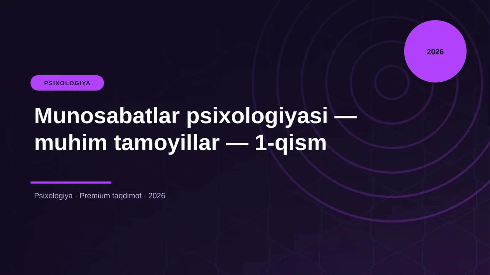 Munosabatlar psixologiyasi — muhim tamoyillar — 1-qism 1