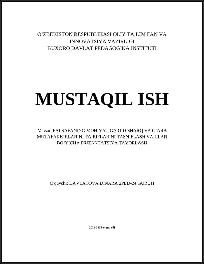 Sharq falsafasi: Asosiy tamoyillar 1