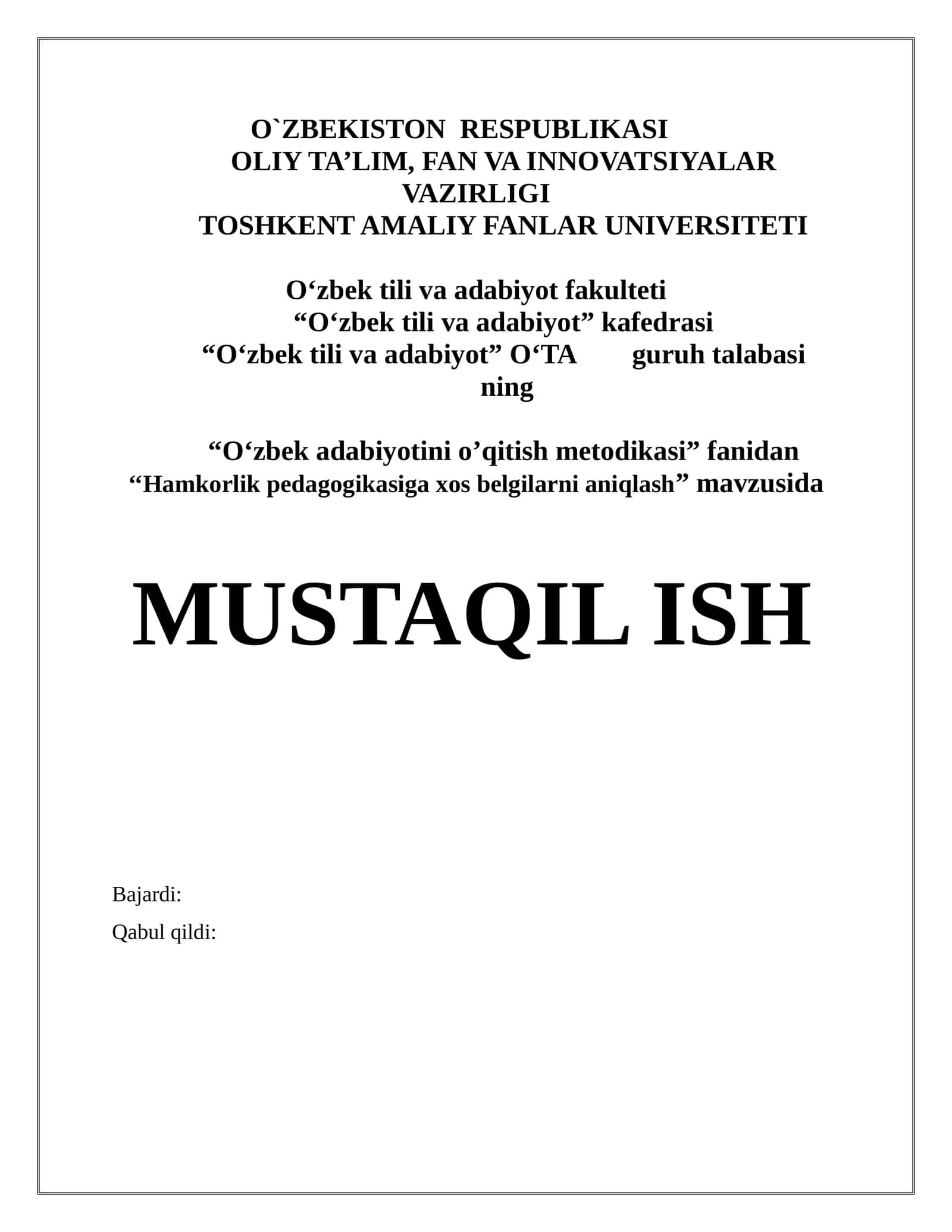 Hamkorlik pedagogikasiga xos belgilarni aniqlash 1