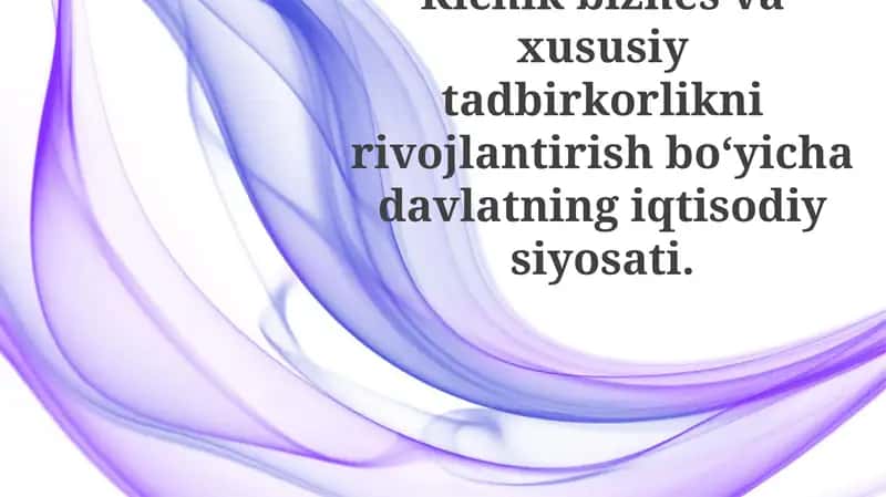 Kichik biznes va xususiy tadbirkorlikni rivojlantirishning tarixiy asoslari va maqsadlari 1