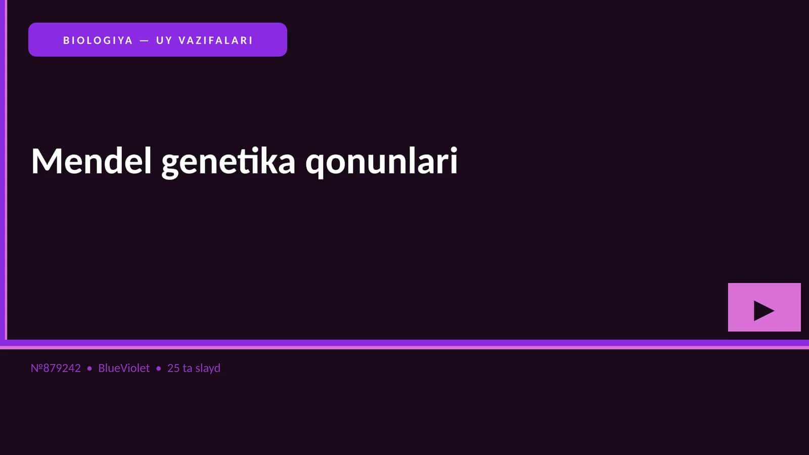 Mendel genetika qonunlari 1