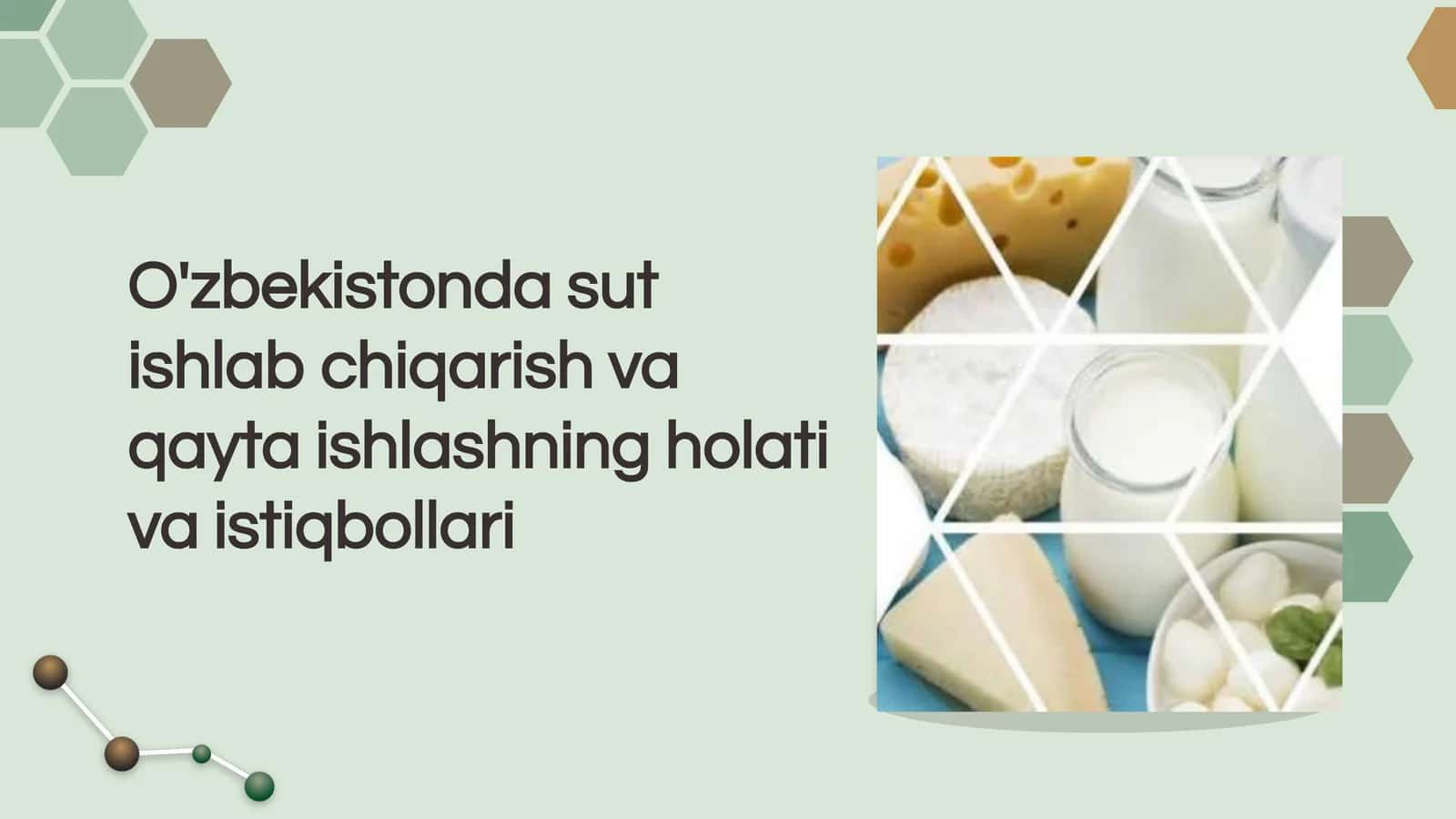 O'zbekistonda sut ishlab chiqarish va qayta ishlashning holati va istiqbollari 1