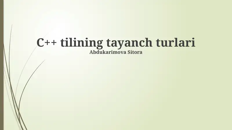 C++ tilining tayanch turlari 1