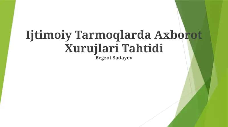 Ijtimoiy Tarmoqlarda Axborot Xurujlari Tahtidi 1