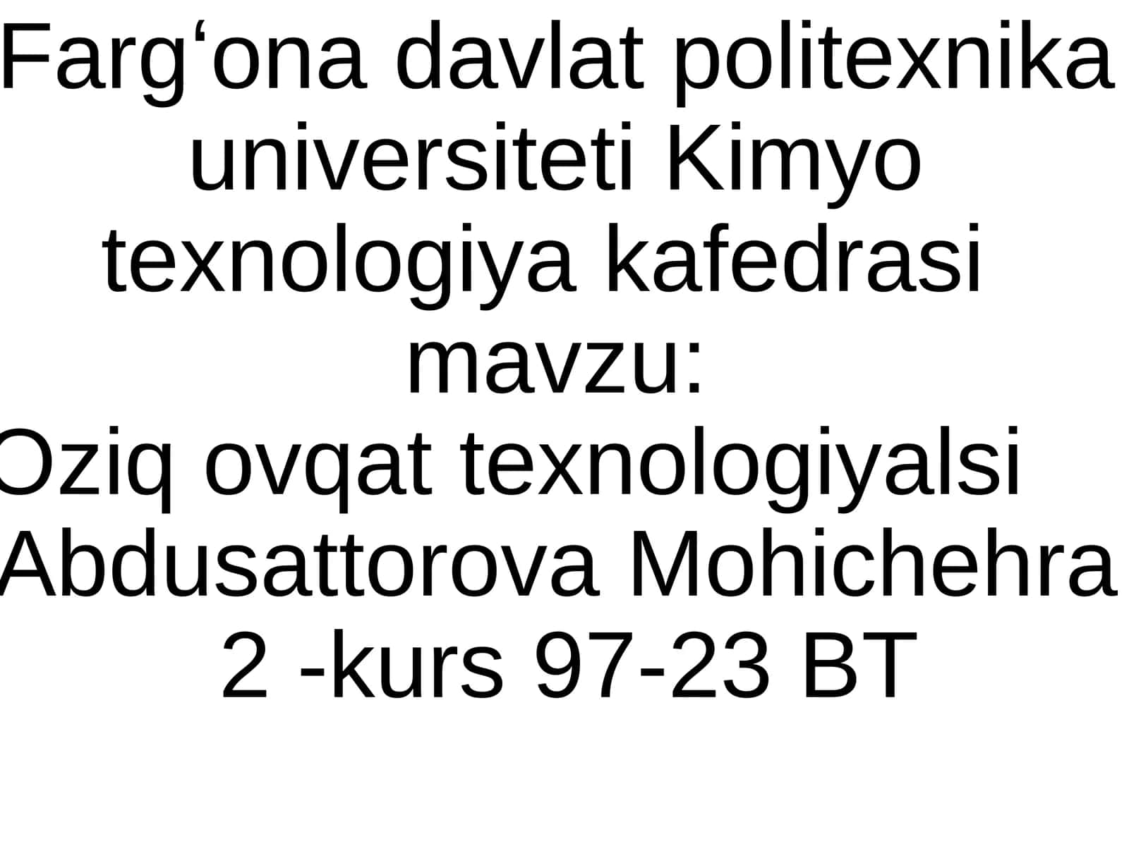 Oziq-ovqat Mahsulotlarini Ishlab Chiqarishning Xomashyolari va Texnologiyalarning Ilmiy Asoslari 1