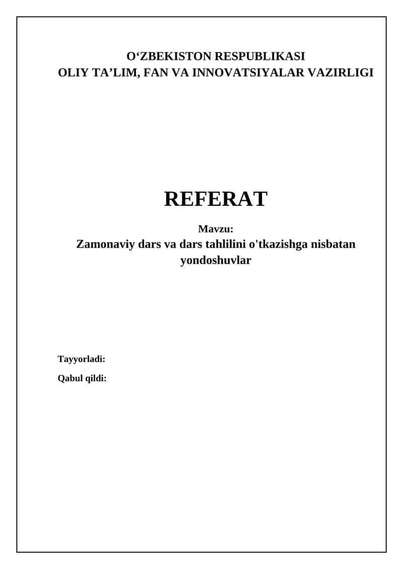 Zamonaviy darslarning asosiy usullari va texnikalari 1