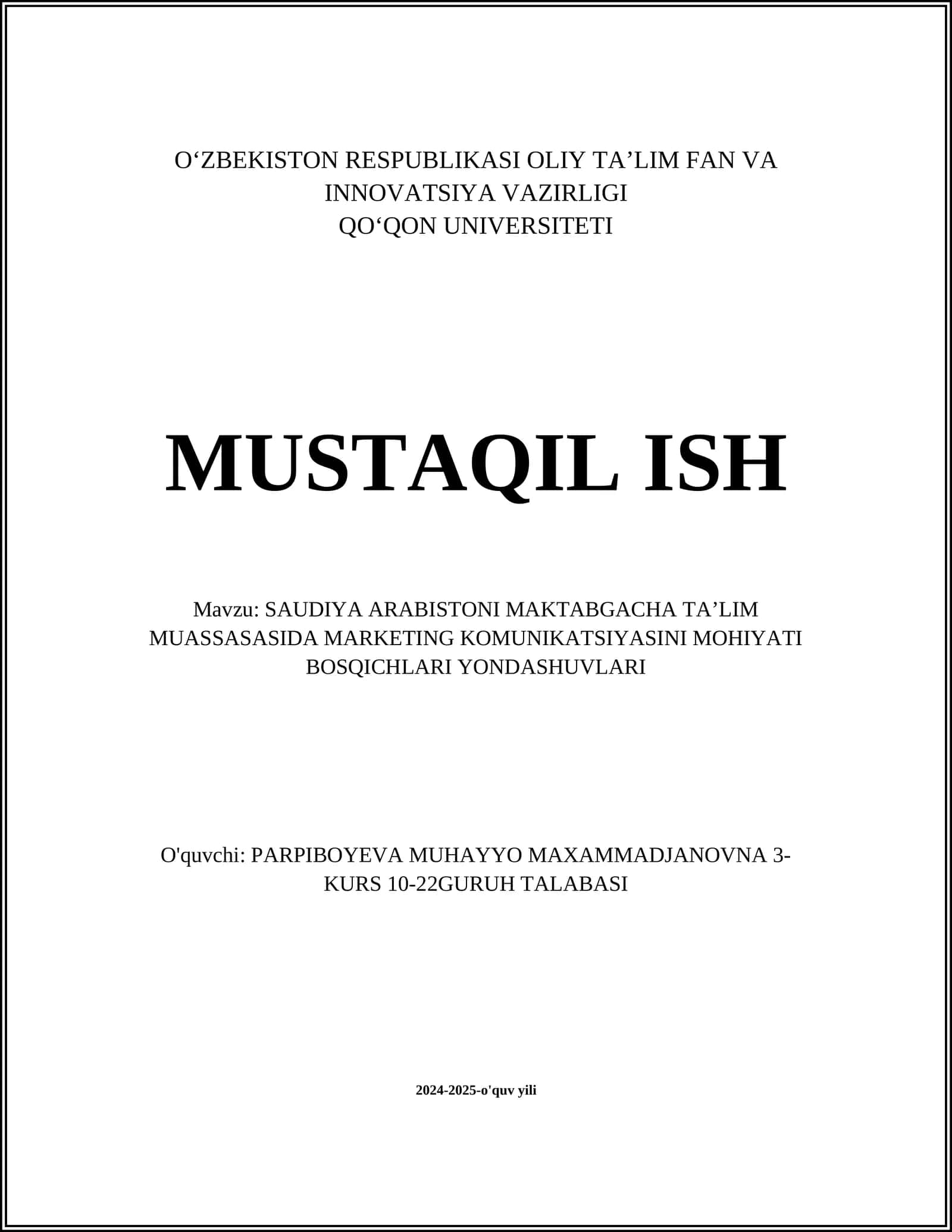 MARKETING KOMUNIKATSIYASINI MOHIYATI BOSQICHLARI YONDASHUVLARI 1