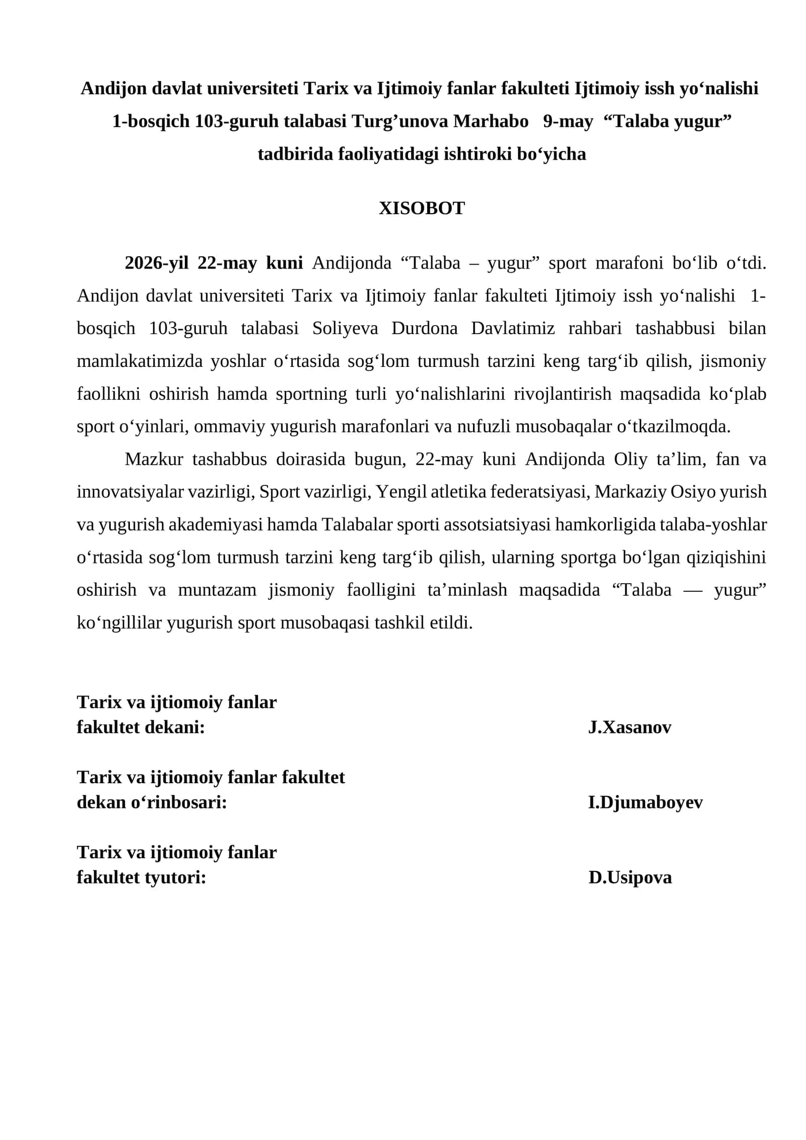 Talaba – yugur sport marafoni 1