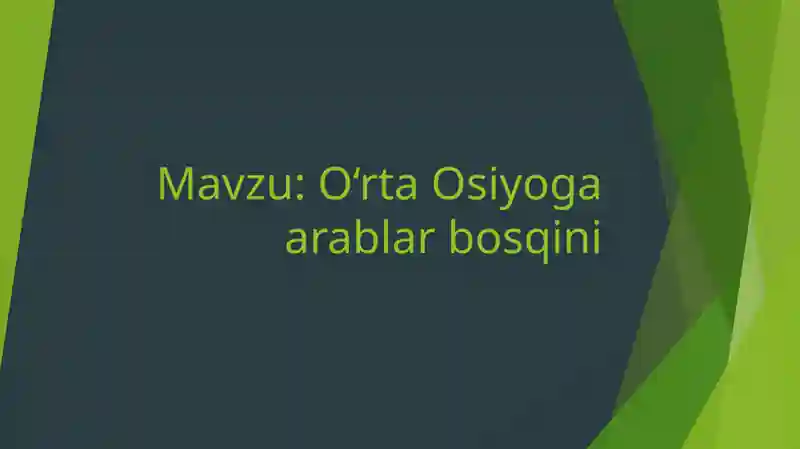 Markaziy Osiyoga arablar bosqini