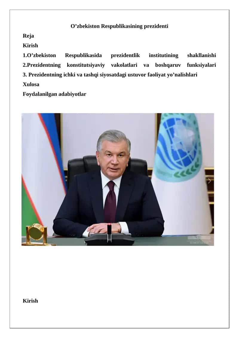 O’zbekiston Respublikasining Prezidenti 1