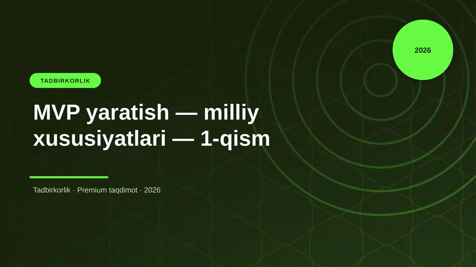 MVP yaratish — milliy xususiyatlari — 1-qism 1
