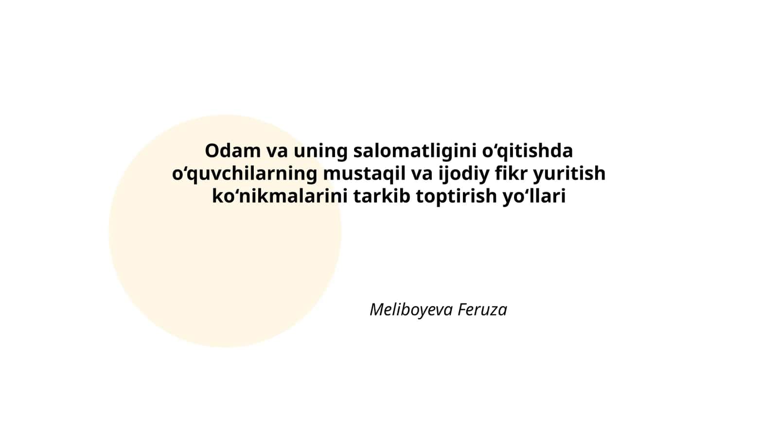 Loyihaviy ta'lim yordamida o‘quvchilarning mustaqil va ijodiy fikr yuritishini rivojlantirish 1