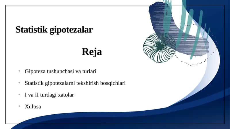 Statistik gipotezalar 1