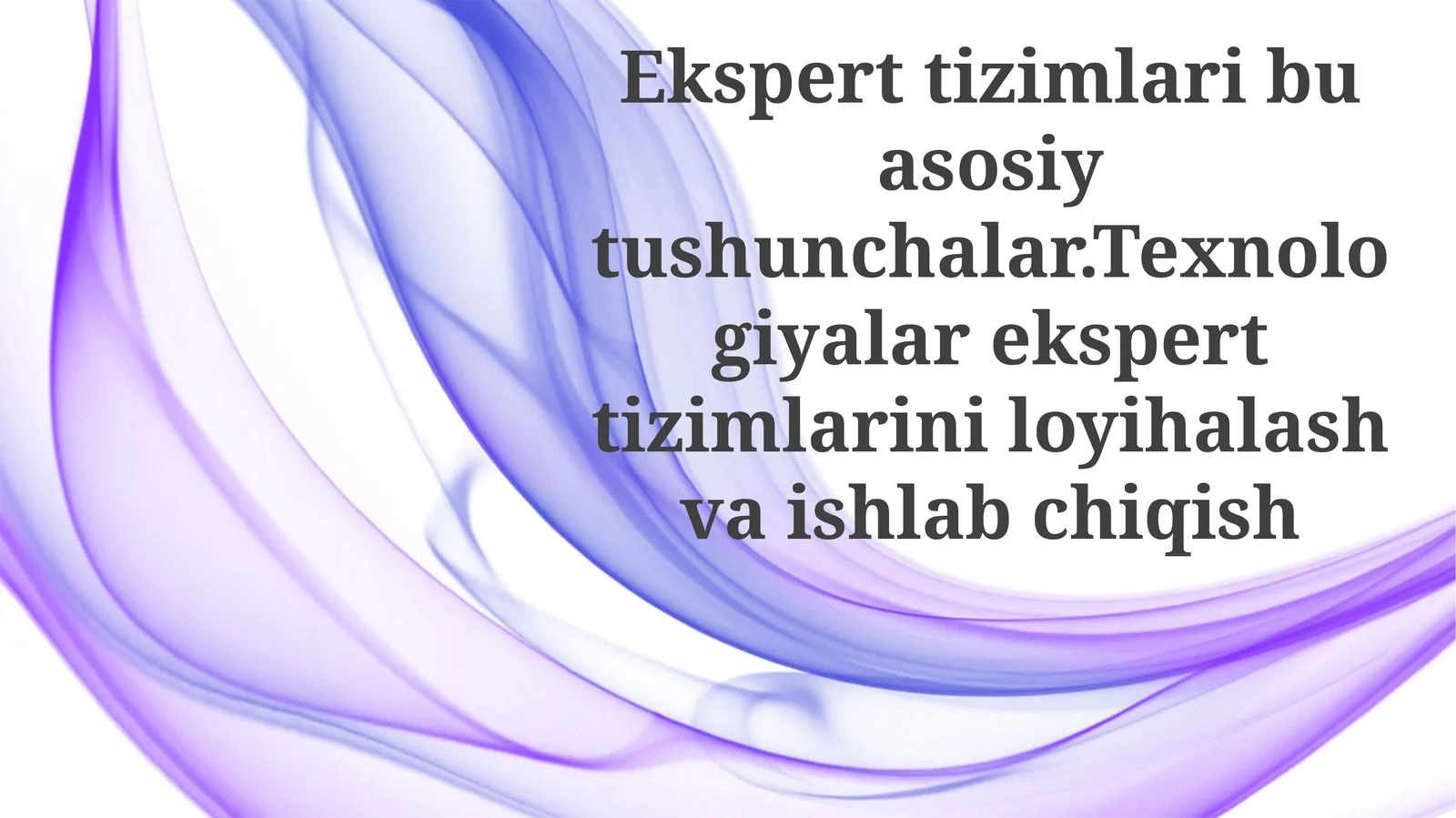 Ekspert tizimlari 1