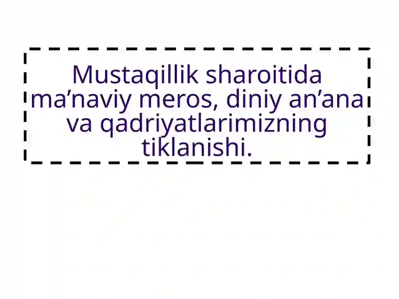 Ma'naviy merosning tiklanishi