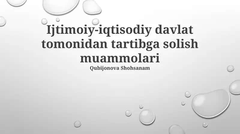 Ijtimoiy-iqtisodiy davlat tomonidan tartibga solish muammolari 1