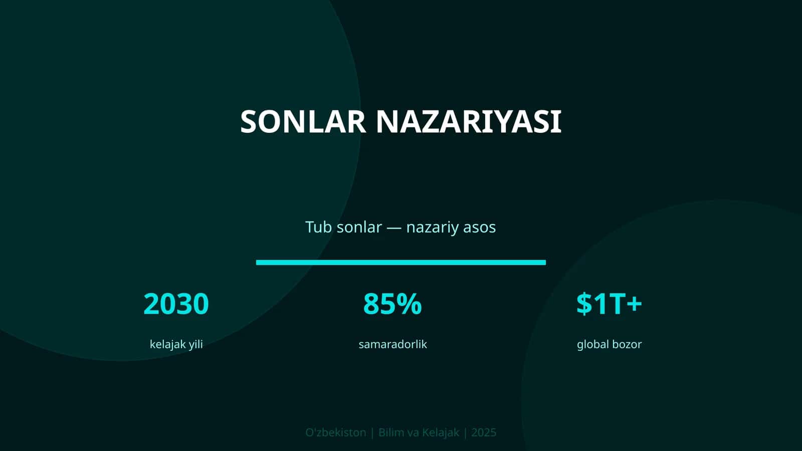SONLAR NAZARIYASI 1