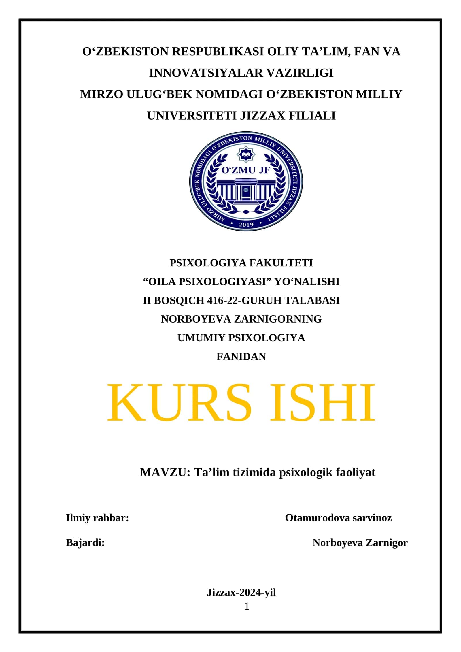 Ta’lim tizimida psixologik faoliyat 1