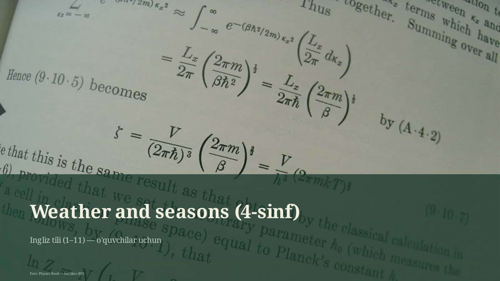 Weather and seasons (4-sinf) 1