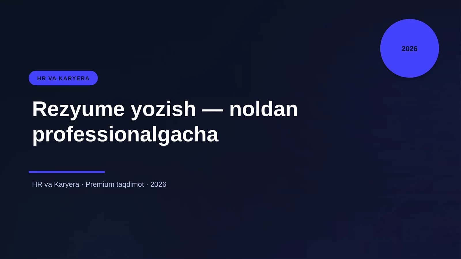 Rezyume yozish — noldan professionalgacha 1