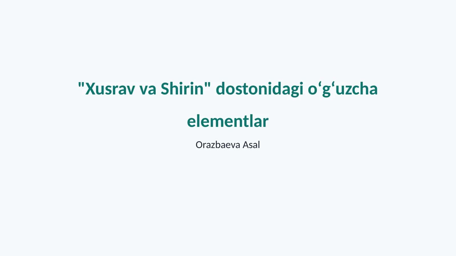 Xusrav va Shirin 1